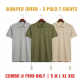 Polo Combo Ad – Light Grey, Olive Green, Beige